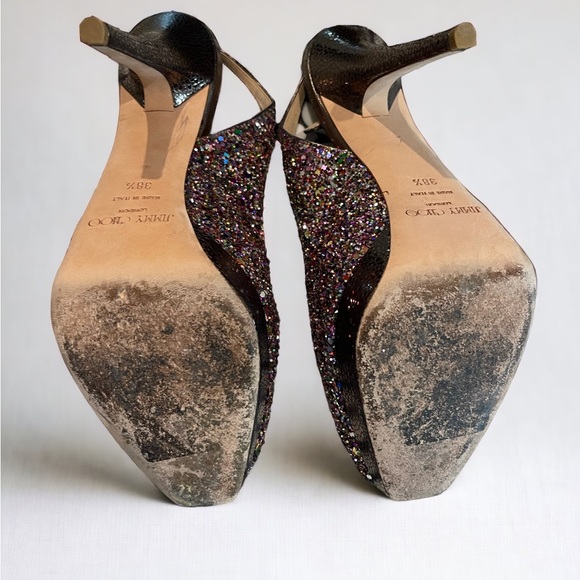 Jimmy Choo Peep Toe, Strap Heel Sz. 38.5, Runs Small - Picture 4 of 6